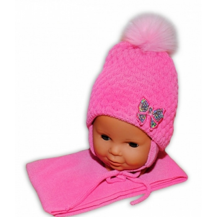 BABY NELLYS Zimné čiapky / čiapočka Mašlička - pastelovo ružová BABY NELLYS Zimné čiapky / čiapočka Mašlička - pastelovo ružová