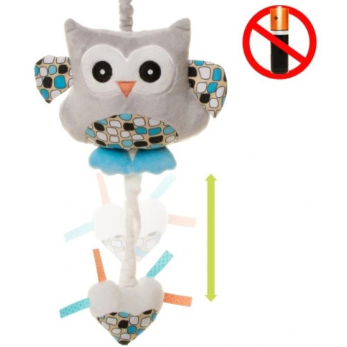 Závesná plyšová hračka s melódiou, Sova, ružová