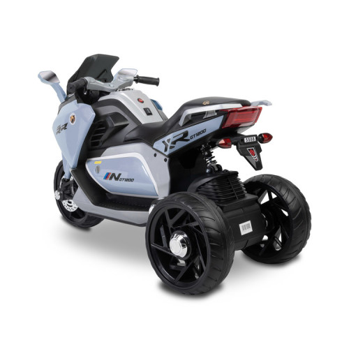 Elektrická trojkolka pre deti TOYZ – 2 motory, LED, USB, modrá