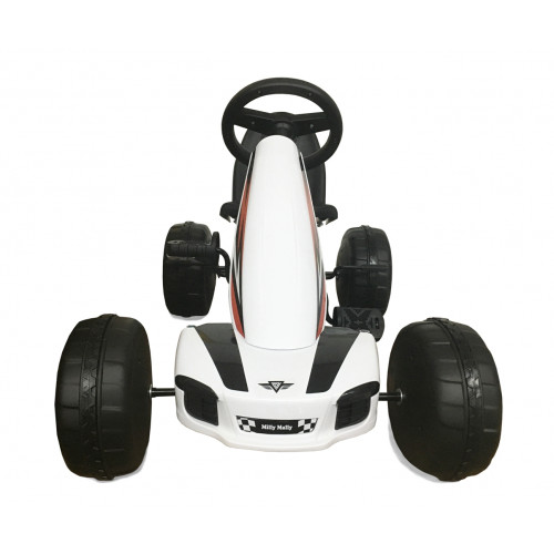 Detská šliapacia motokára Viper - biela, čierna