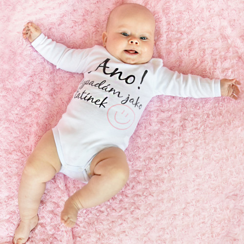 Body dlhý rukáv s vtipným textom Baby Nellys,  Ano! Vypadám jako tatínek, holka