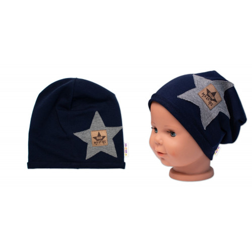 Detská čiapka bavlna, Baby Star, Baby Nellys, granát