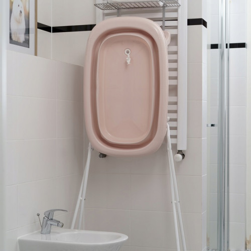 Detská skladacia vanička s teplomerom a výpustom – vanička pre bábätko - sv. modrá