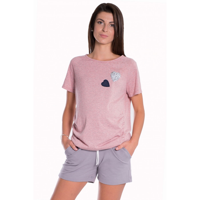 Be MaaMaa Tehotenské, bavlnené kraťasy s odpárateľným pásom - šedé, vel. XL