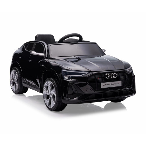 Elektrické autíčko Audi E-Tron Sportback 12V s diaľkovým ovládaním a LED svetlami, čierne