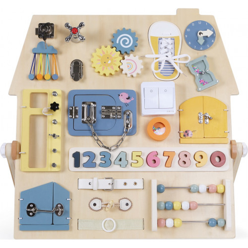 Montessori Activity board Senzorická doska Domček