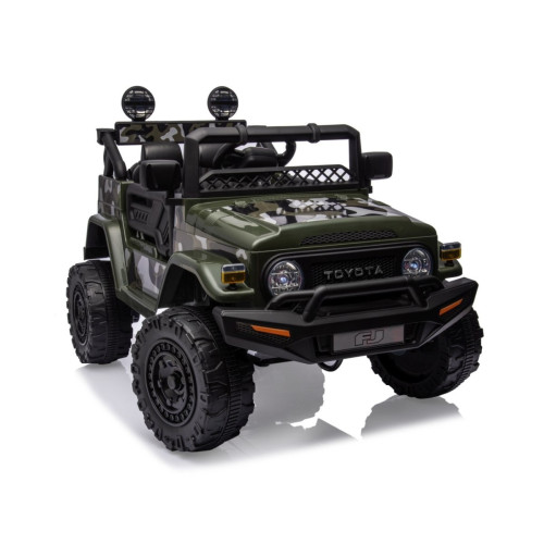 Licencované dětské elektrické SUV TOYOTA FJ CRUISER s Bluetooth a dálkovým ovládáním, army