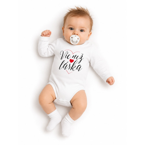 Body dlhý rukáv, Víc než láska, Baby Nellys, biele, veľ. 68