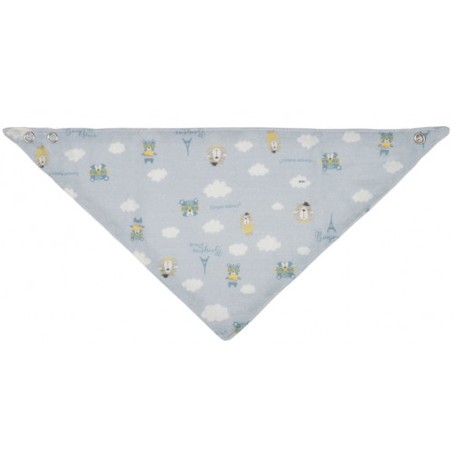 Detský mušelínový podbradník Canpol Babies - Bonjour Paris, modrý, 2 ks