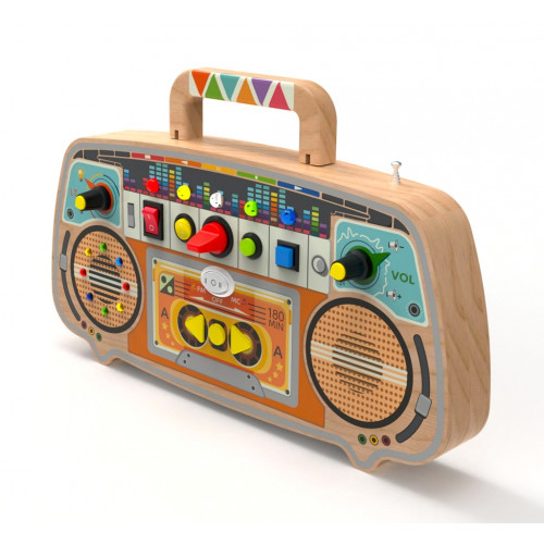 Montessori Activity board Drevené FM rádio