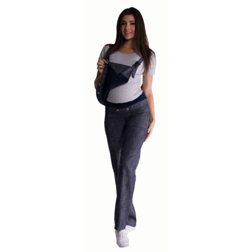 Be MaaMaa Tehotenské nohavice s trakmi - svetly jeans