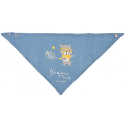 Detský mušelínový podbradník Canpol Babies - Bonjour Paris, modrý, 2 ks