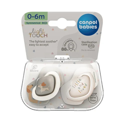 Cumlík Light Touch 0–6 m silikónový symetrický 2 ks DOGS – ortodontický, BPA free