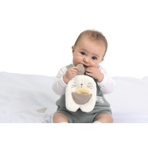 CHICCO My Sweet Doudou záves na cumlík, Králik 0m+ – senzorická plyšová hračka, béžová