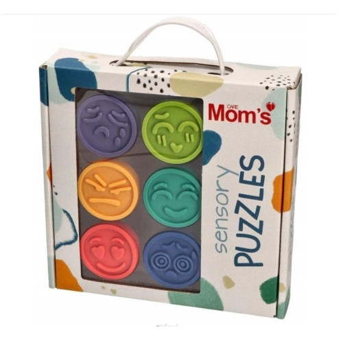 Puzzle, senzorické tvary - smajlíci, 6ks