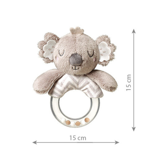 Plyšová hrkálka s hryzátkom Koala Coco, sivá