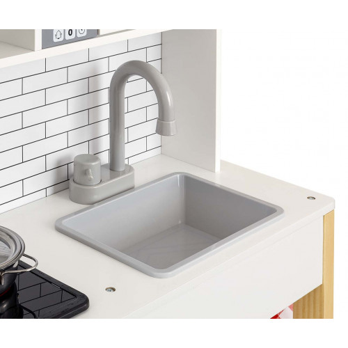 Dřevěná kuchyňka pro děti Milly Mally ESKET Grey se světlem a zvuky - sivá