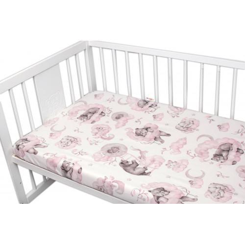 6-dielna výhod. sada s darčekom pre bábätko Baby Nellys, 135x100 Zvířátka na mráčku,ružová