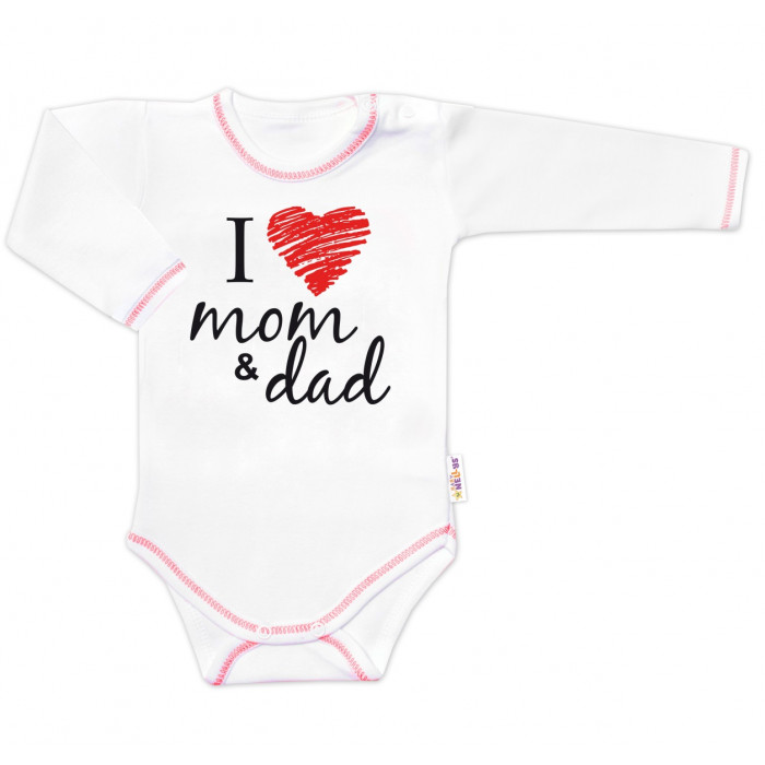 Body dlhý rukáv Baby Nellys, I love mom & dad, veľ. 68