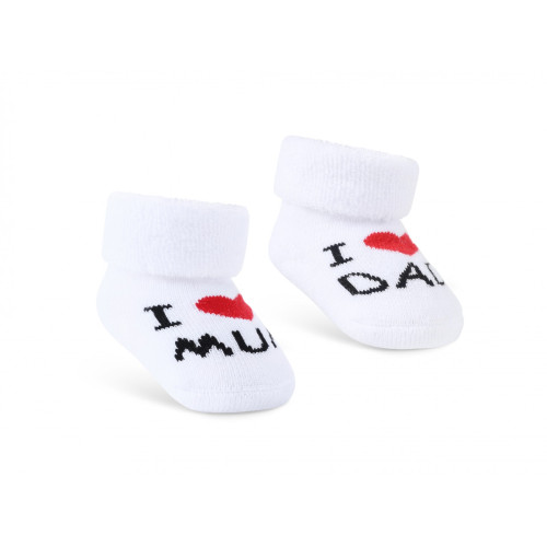 Dojčenské froté ponožky MUM&DAD, sada 2 páry, biele