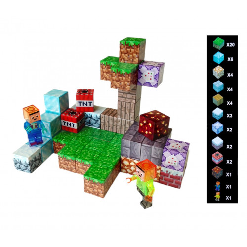 Magnetická stavebnica Minecraft Diamond world 50ks