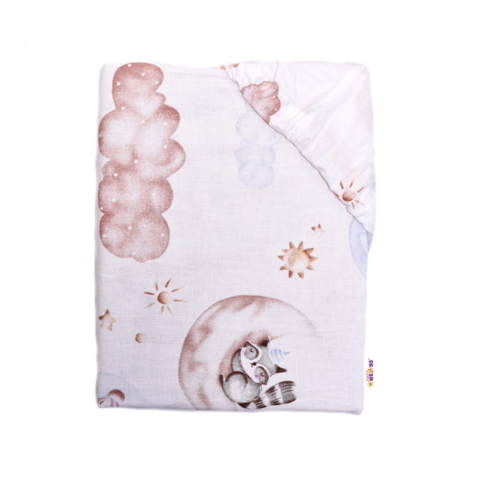 Baby Nellys Bavlnené prestieradlo - Sweet Dreams, biela, 140 x 70 cm
