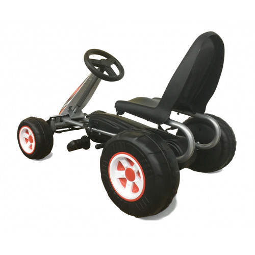 Detská šliapacia motokára Viper - biela, čierna