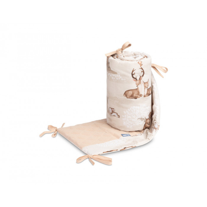 Mantinel do postieľky, mušelín, bavlna - Zábava v lese, béžový