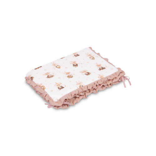 Mantinel do postieľky, mušelín 180x40cm (3x60x40cm) - Baletka, púdrovo ružová