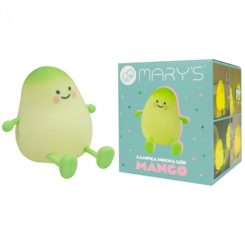 LED nočná lampička Mango - silikónová detská lampička s teplým svetlom