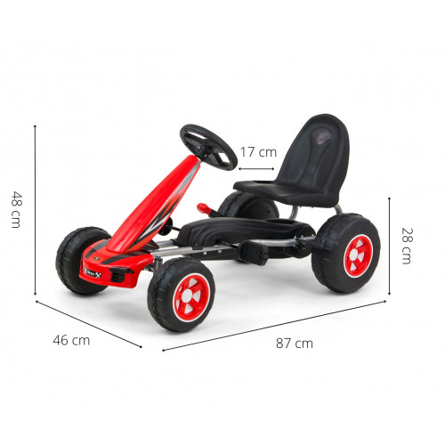 Detská šliapacia motokára Viper - červená, čierna