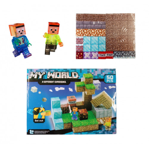 Magnetická stavebnica Minecraft Diamond world 50ks