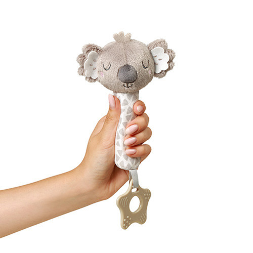 Plyšová hračka s pískatkom a hryzátkom Koala Coco, sivá