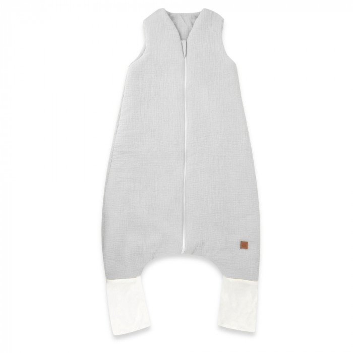 Mušelínový spací vak so zahrnovacími nohavičkami - sivý, veľ. M