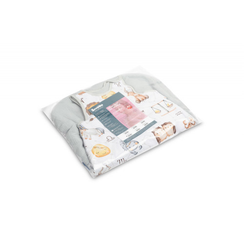 Spací vak mušelín, bavlna, Zverokruh, 80x50cm, M - šedý