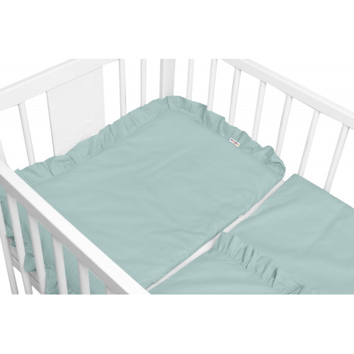 2-dielne bavlnené obliečky s volánikom SOFT, Baby Nellys, vavrínová zelená