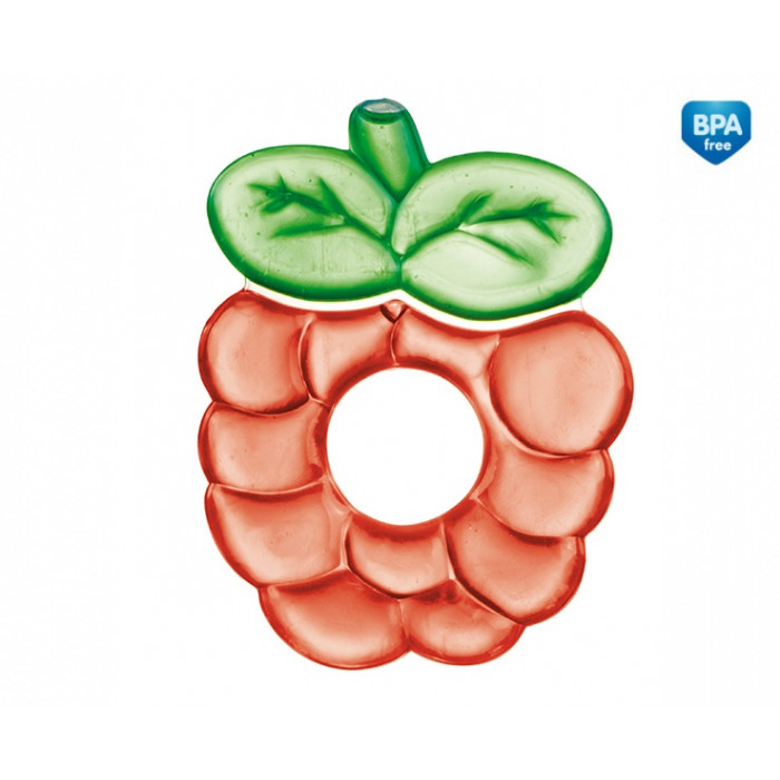 Chladiace, vodné hryzátko Canpol Babies Malina - červeno/zelené
