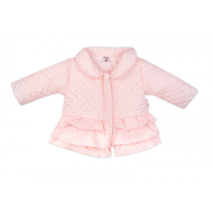 Baby Nellys Dojčenská prechodová bundička s volánikmi, svetlo ružová