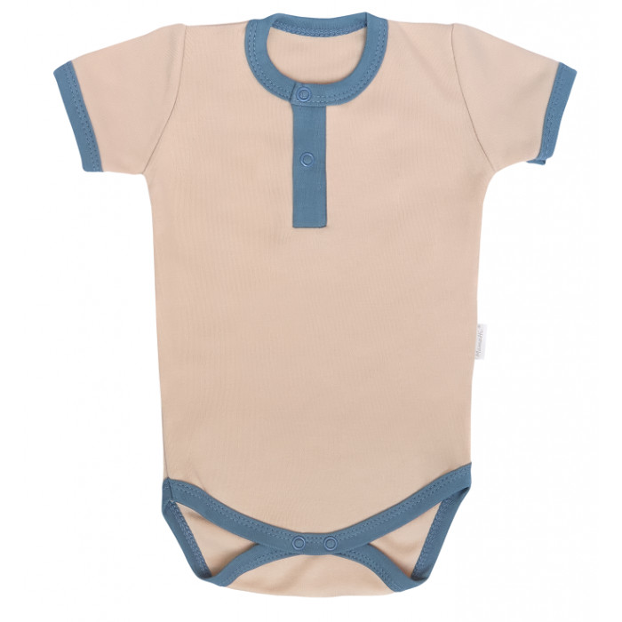 Mamatti Bavlnené body polo kr. rukáv, Dinosaurus - krémové, veľ. 74
