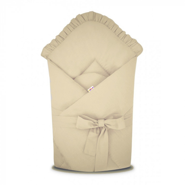 Baby Nellys Rýchlozavinovačka s volánikom a stuhou - Royal - béžová