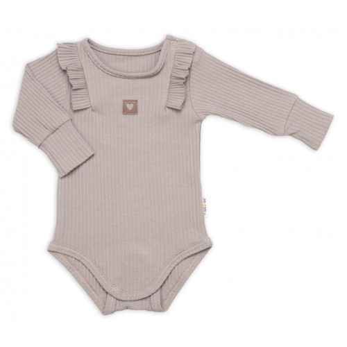 Rebrovaná rastúca súprava 3D, Baby Girl - taupe