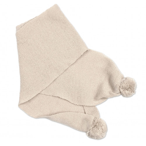 Zimná čiapka s šálom - NATURE, 0-6m - béžová