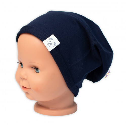Čiapka s nákrčníkom bavlna, Little Bear, Baby Nellys, granátová, veľ. 92/98