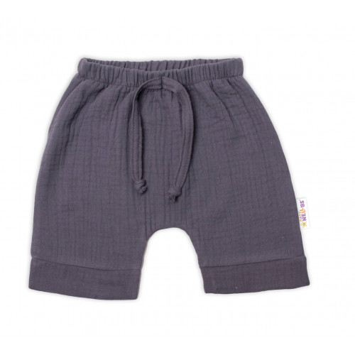 Baby Nellys 2-dielna mušelínová súpravička, tričko + kraťasky BOY, granát