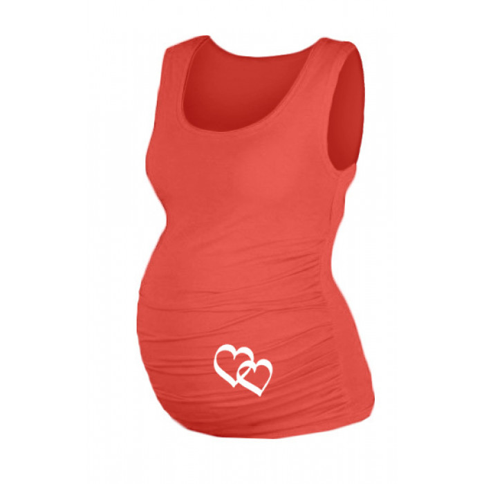 Top, tielko Dana s potlačou srdiečok - koralové, vel. S/M