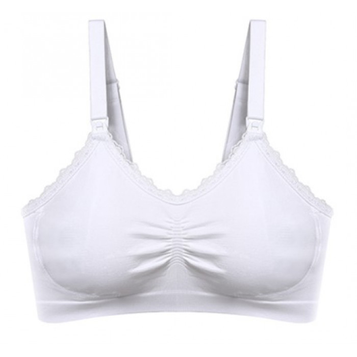 Dojčiacia podprsenka s čipkou BabyOno, biela, E80-85 cm
