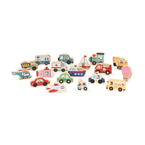 Dřevěné 3D puzzle Doprava, velké – Lelin