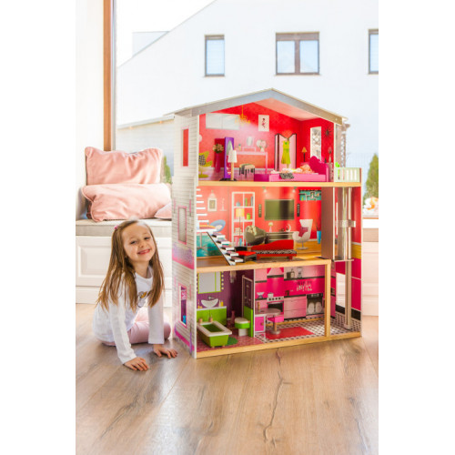 Dřevěný domeček pro panenky s výtahem - Candy Residence