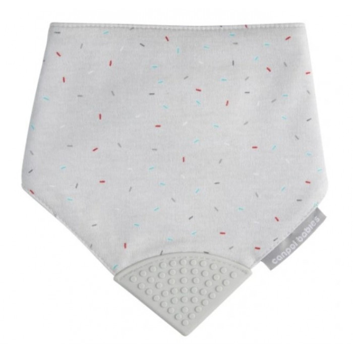 Podbradník s hryzátkom Canpol Babies 2v1 - sivý