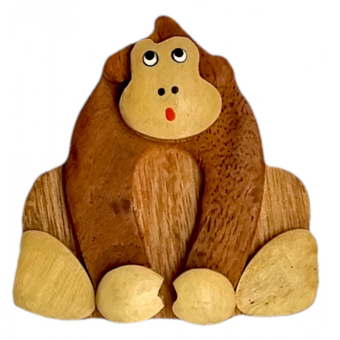 2Kids Toys Drevená magnetka veľká Opica hnedá
